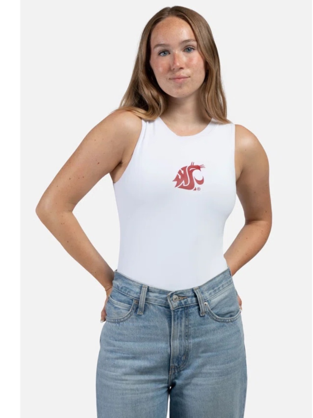 Womens Hype and Vice White Washington State Cougars Contouring Bodysuit XS